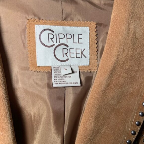 Cripple Creek Women's Genuine Leather Cowgirl Rodeo Studded Fringe Jacket Size L - Picture 5 of 11